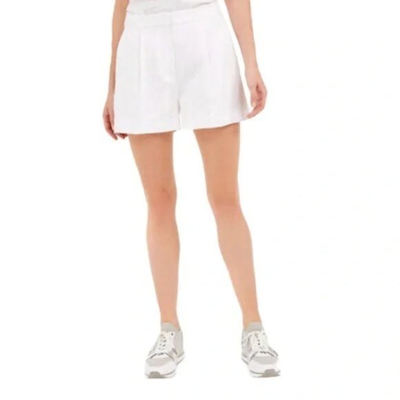 💖MEGA SALE💖MICHAEL Kors Linen Pleated Chino Shorts Women's White MH93HCCA19 - Picture 1 of 6